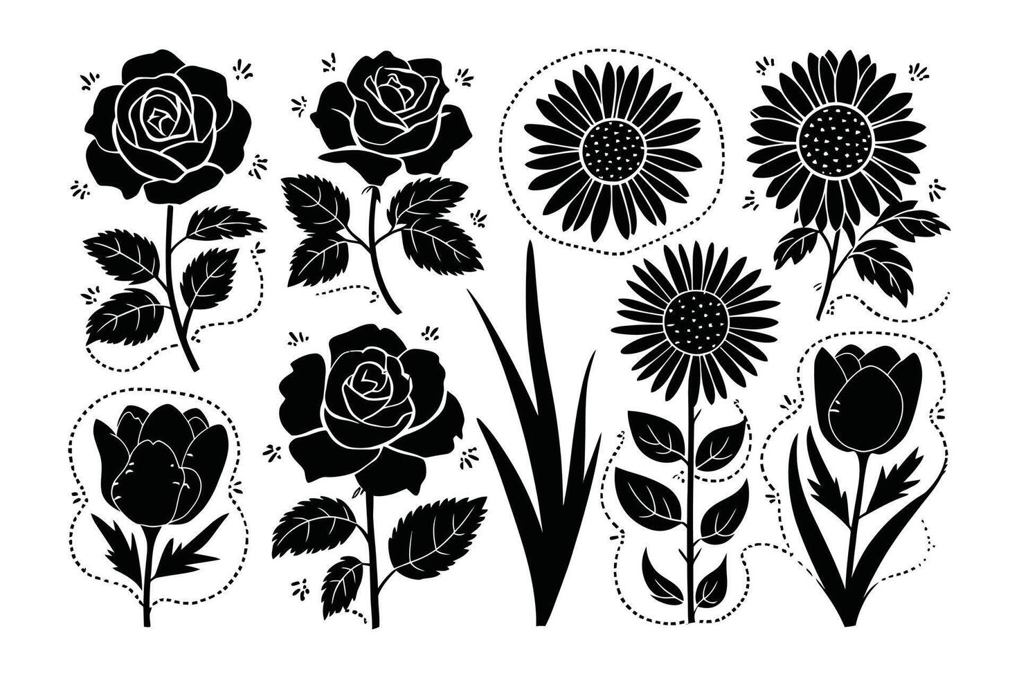 Elegant Line Botanicals vector
