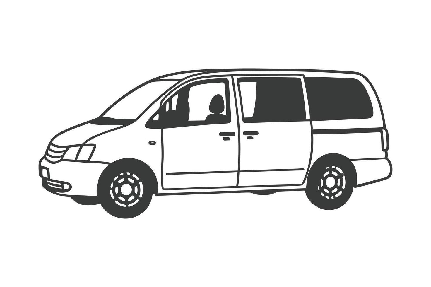 Linear Van Illustration vector