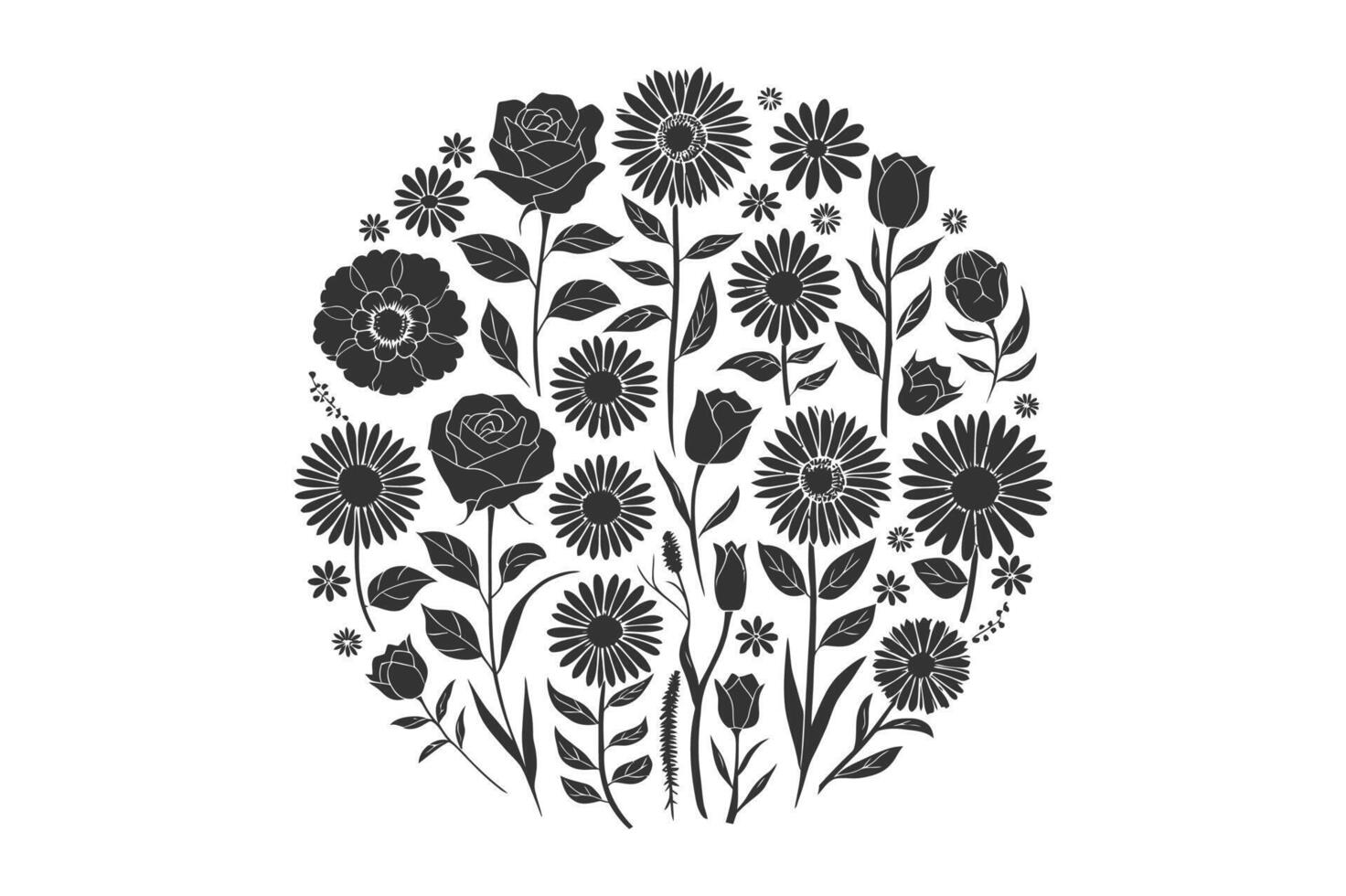 Subtle Floral Lines vector