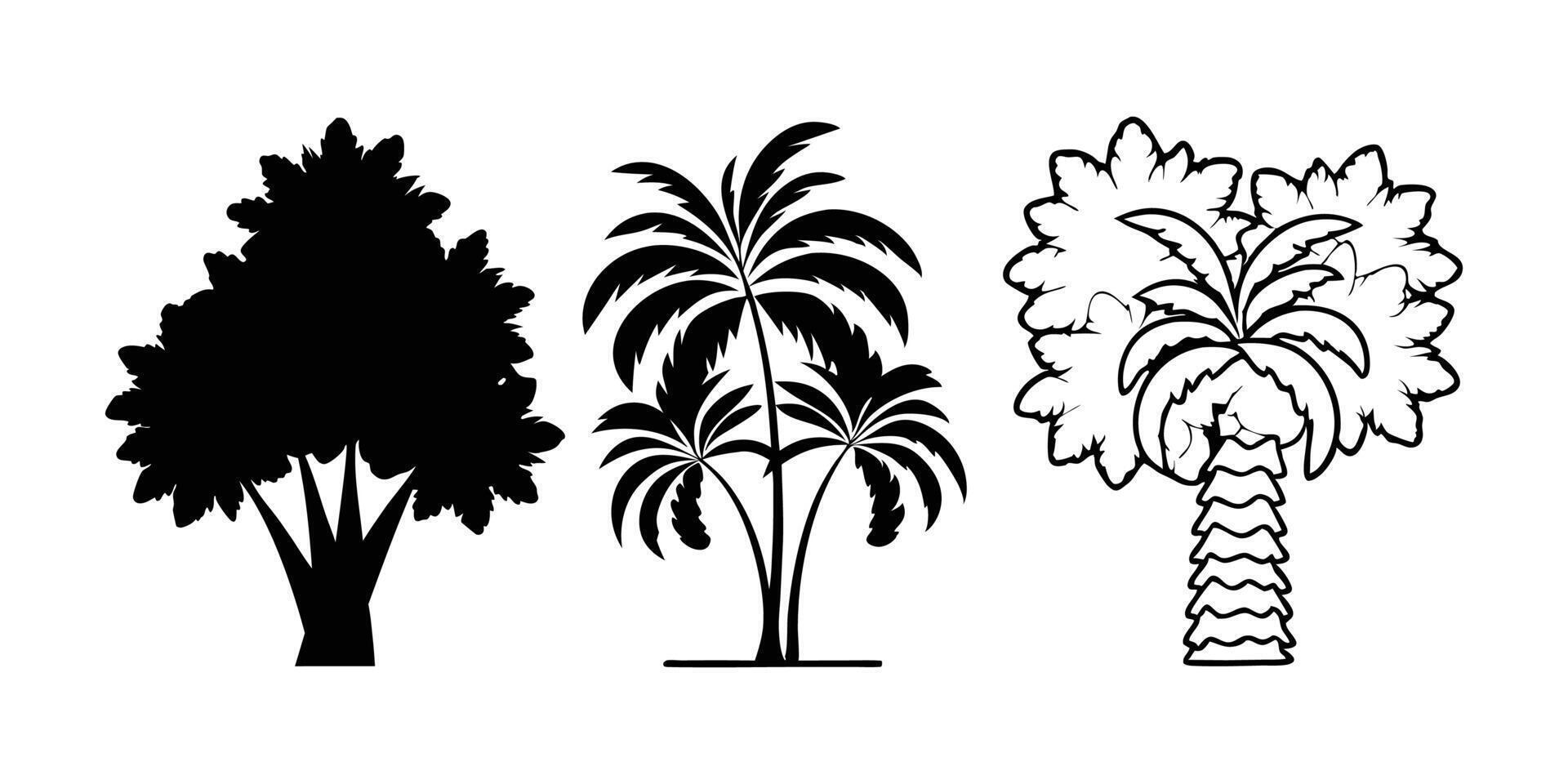 Nature's Outlines Tree Silhouette Series vector