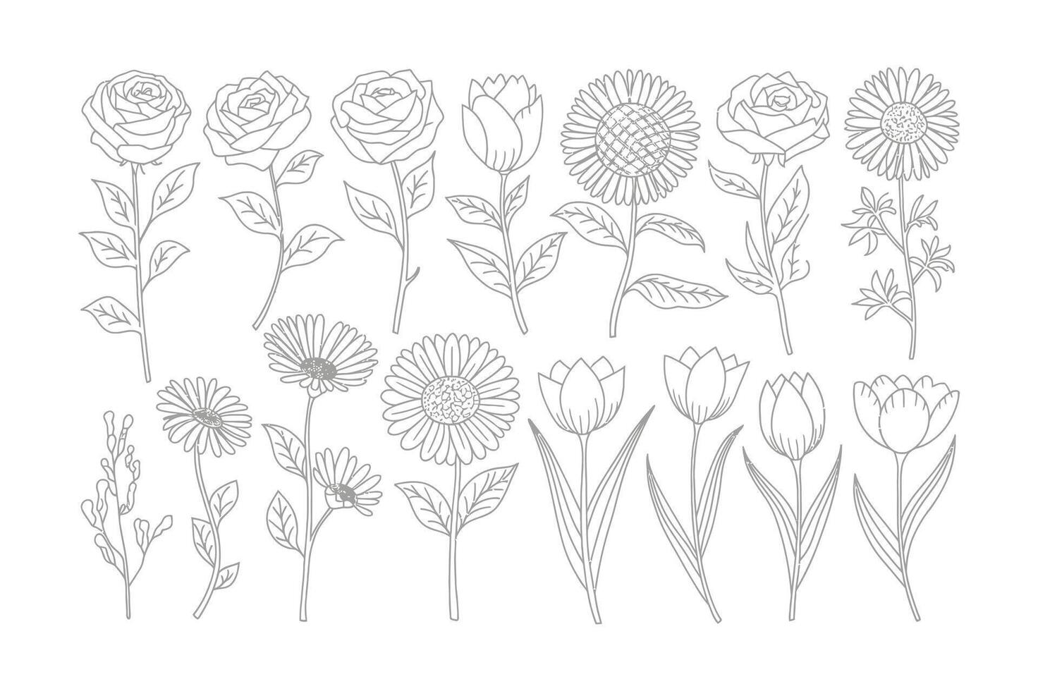 Minimal Bloom Art vector
