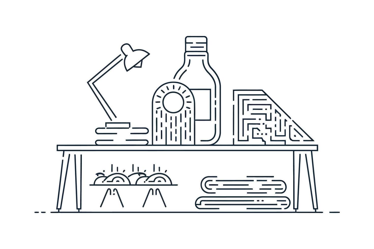 Graceful Table Sketch vector