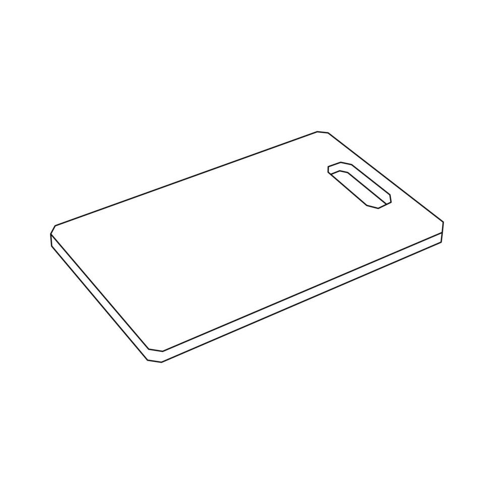 Hand drawn kids drawing illustration cutting board cartoon isolated vector