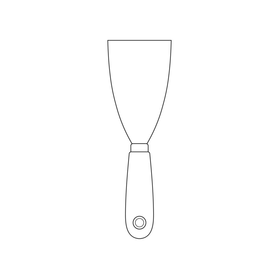 Hand drawn kids drawing illustration putty scraper cartoon isolated vector