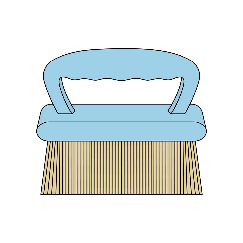 kids drawing illustration cleaning floor brush cartoon isolated vector