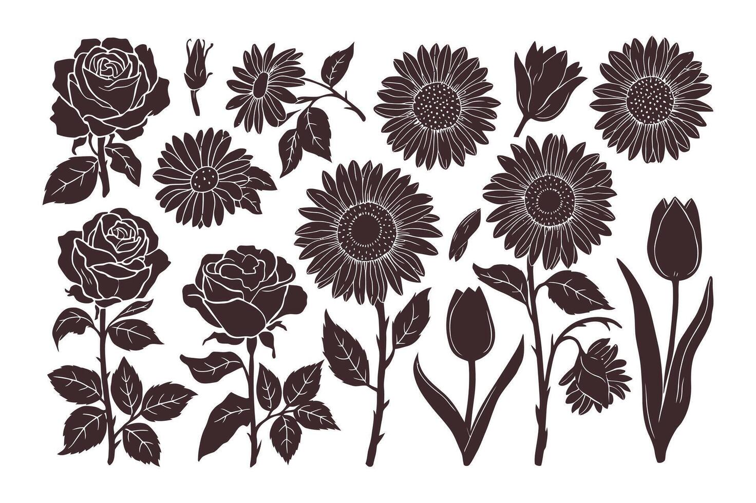 Lush Minimal Blossoms vector