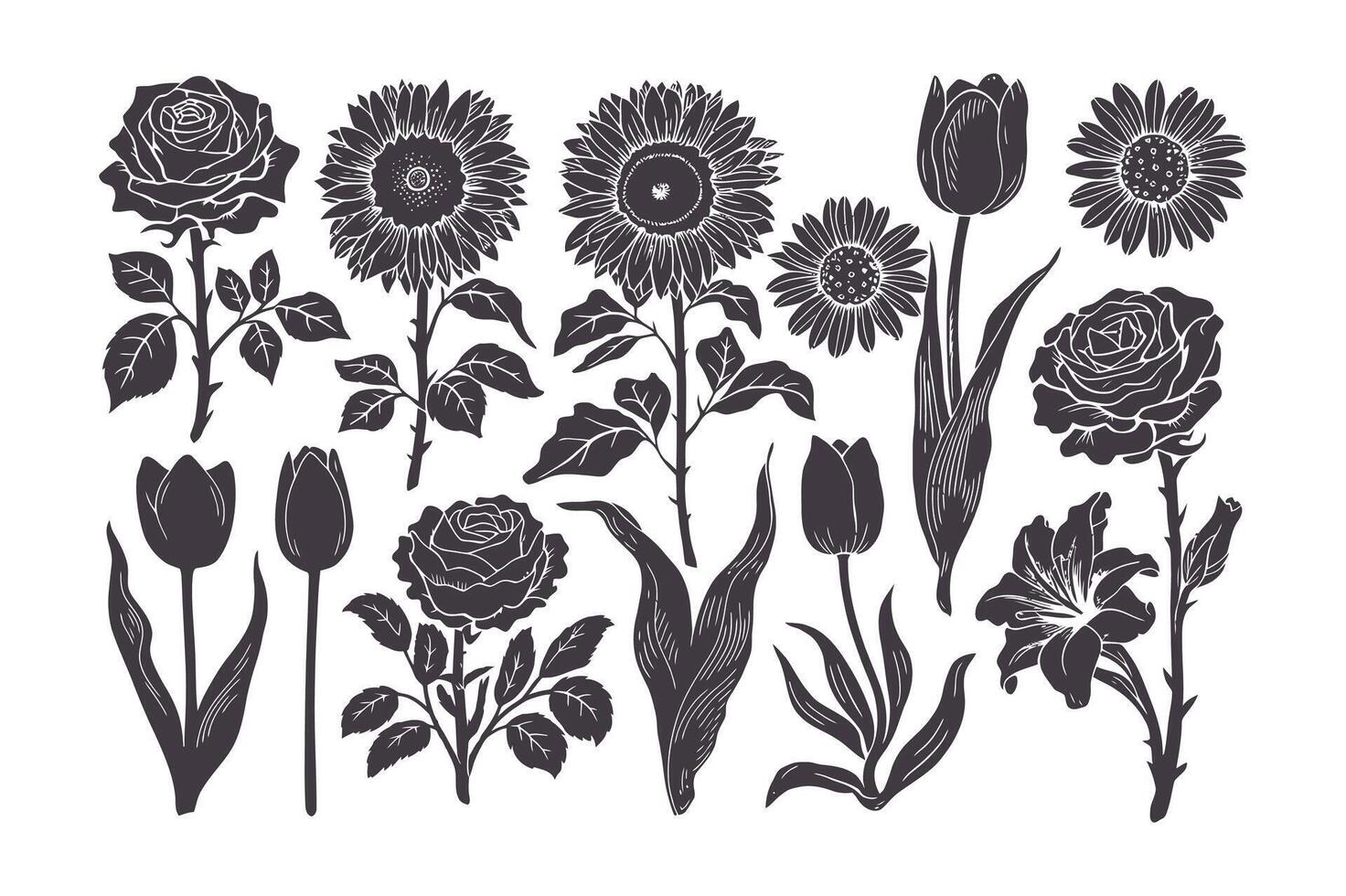 Elegant Flora Lines vector