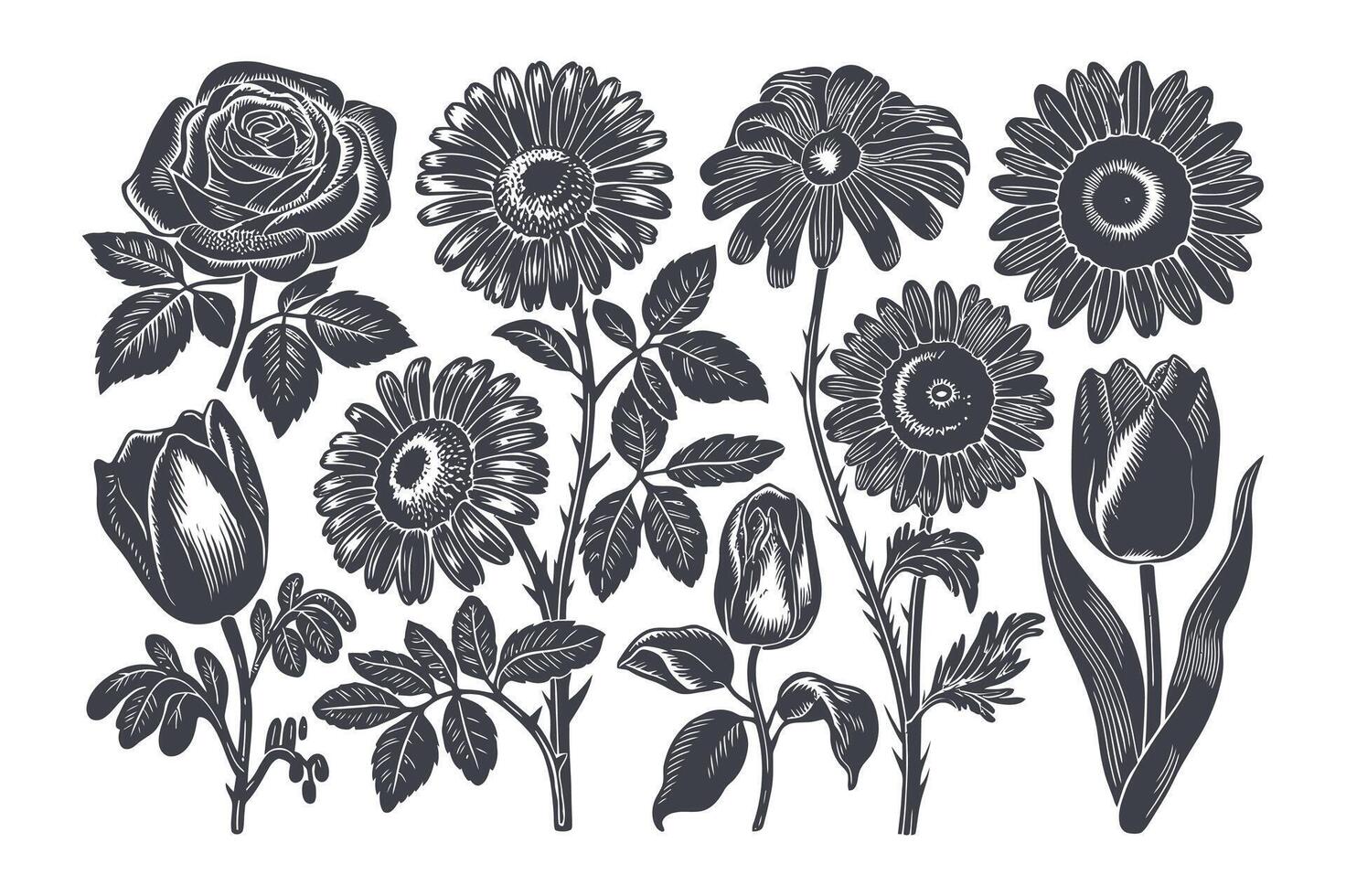 Simplistic Floral Grace vector