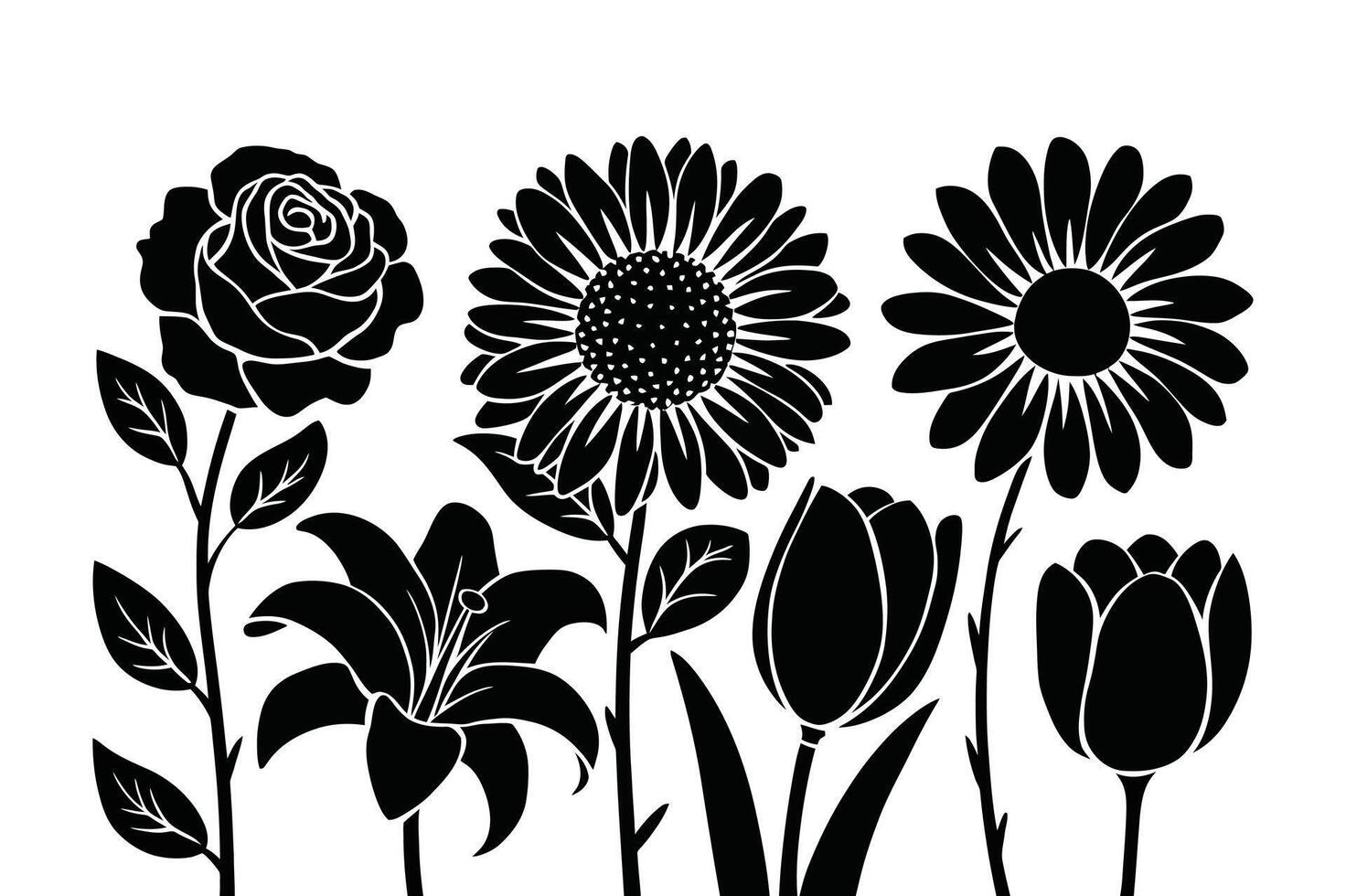 Linear Blossom Elegance vector