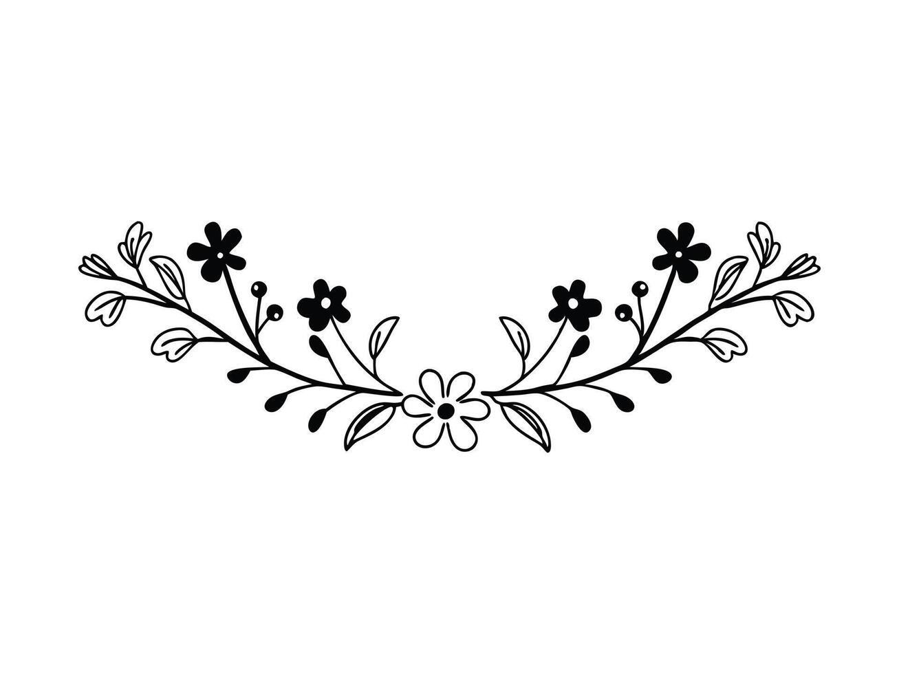 Rustic Grace Hand-Drawn Floral Branches vector