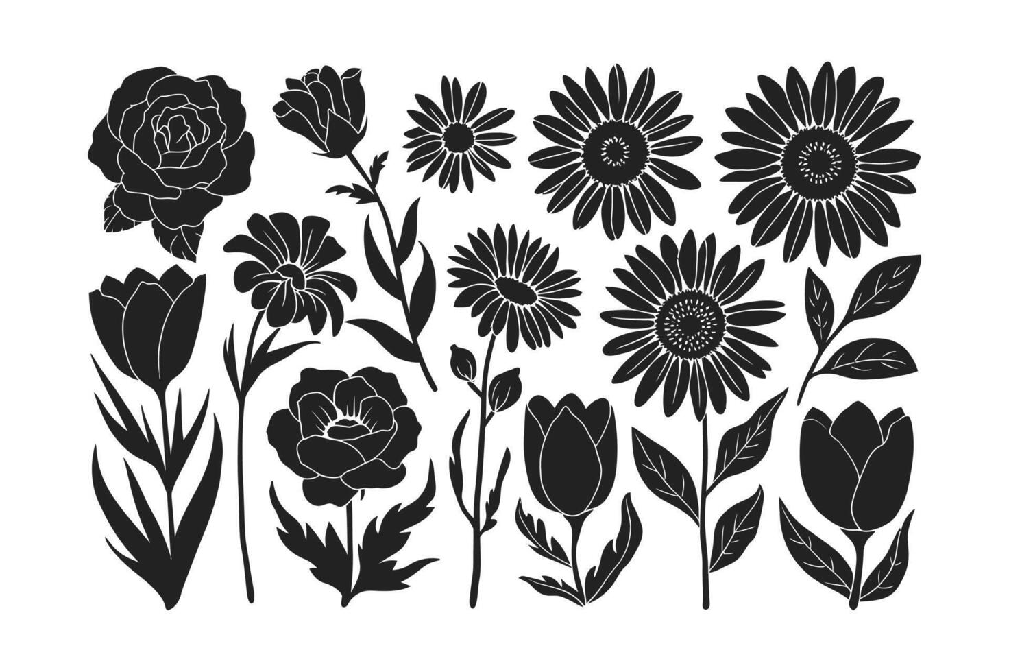 Minimal Bloom Art vector
