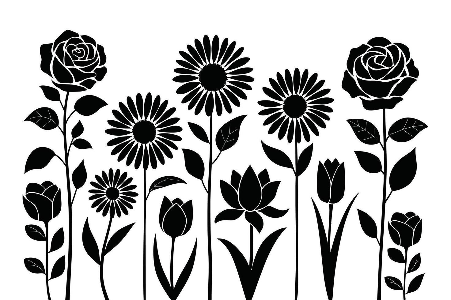 Delicate Petal Lines vector