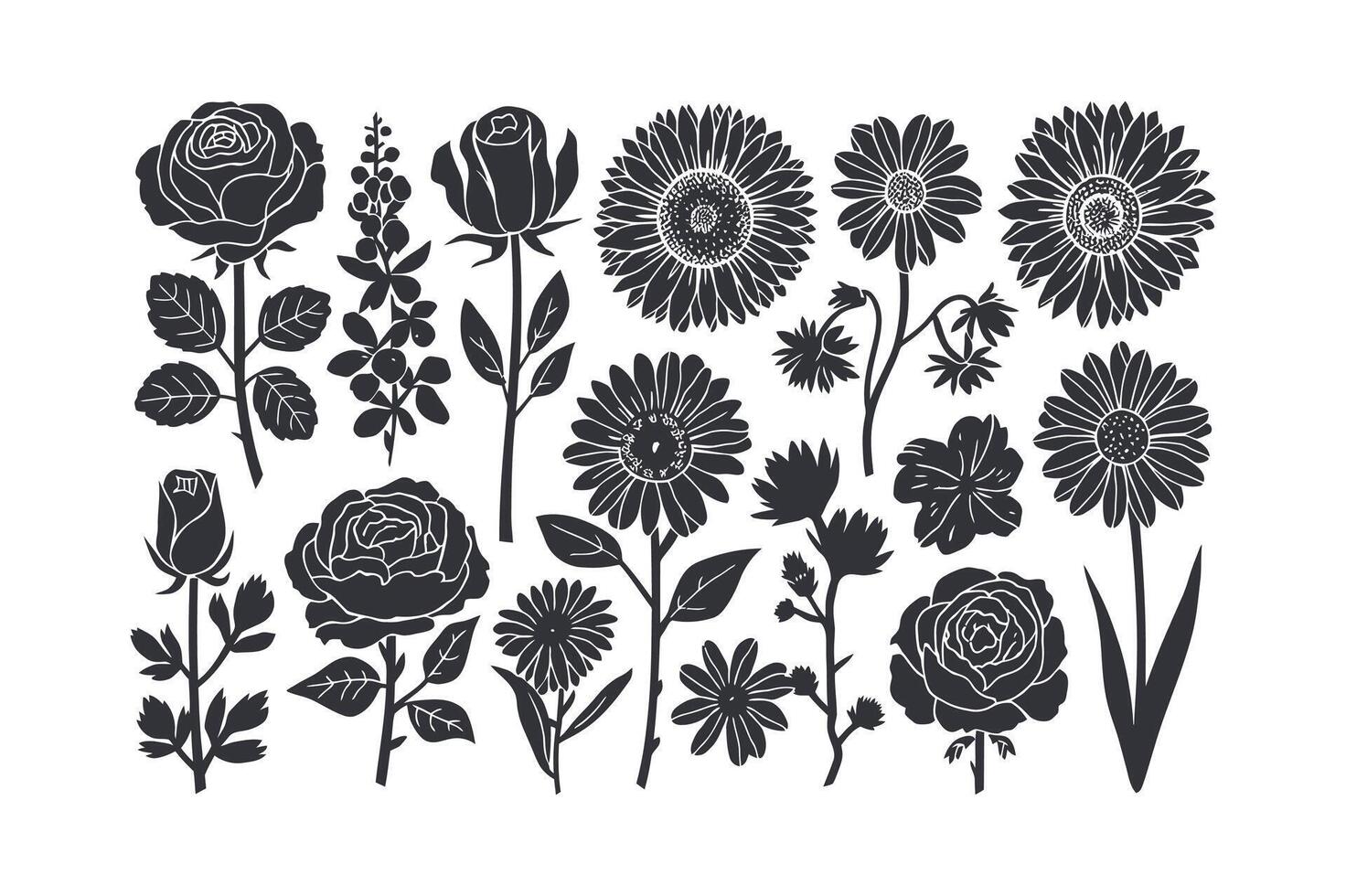 Luxe Floral Ink vector