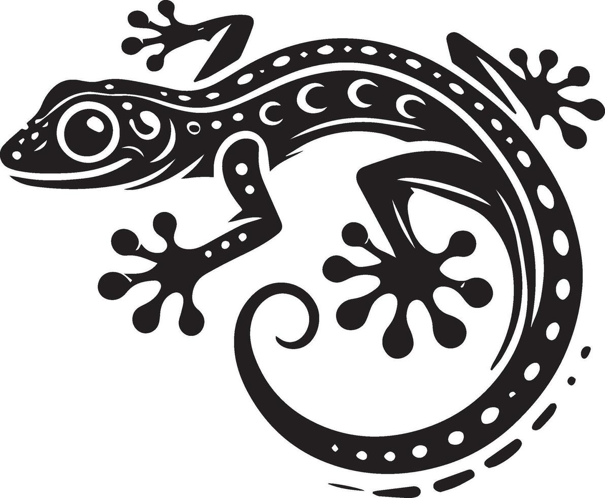 Black silhouette of a gecko vector