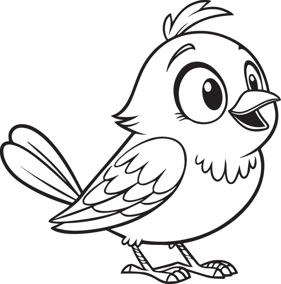 Bird line art illustration vector