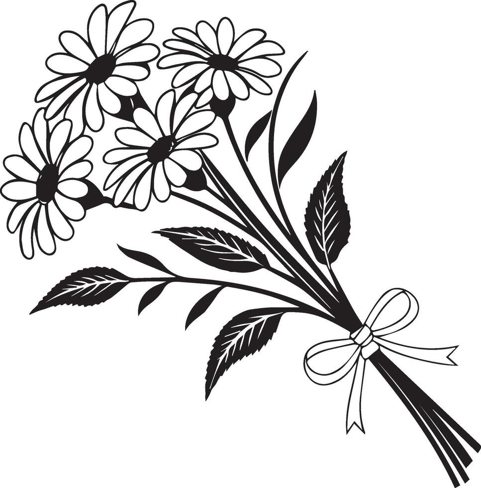 A stylized bouquet of flowers vector