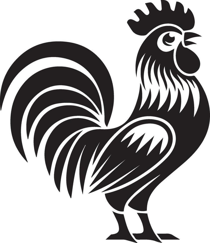 Silhouette of a rooster, vector