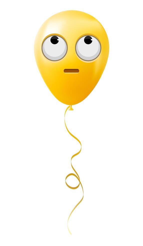 Emoji balloon with rolling eyes face Yellow emoji smile vector
