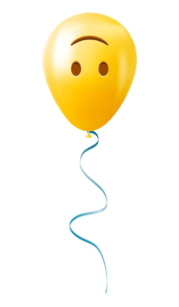 Emoji balloon with upside down face Yellow emoji smile vector