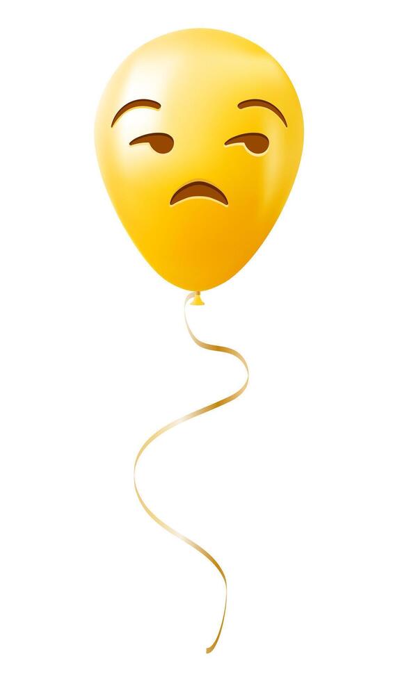 Emoji balloon with expression of disapproval face Yellow emoji smile vector