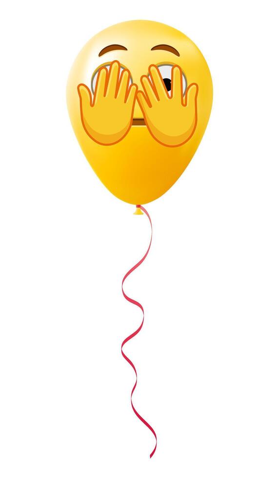 Emoji balloon with frightened face Yellow emoji smile vector