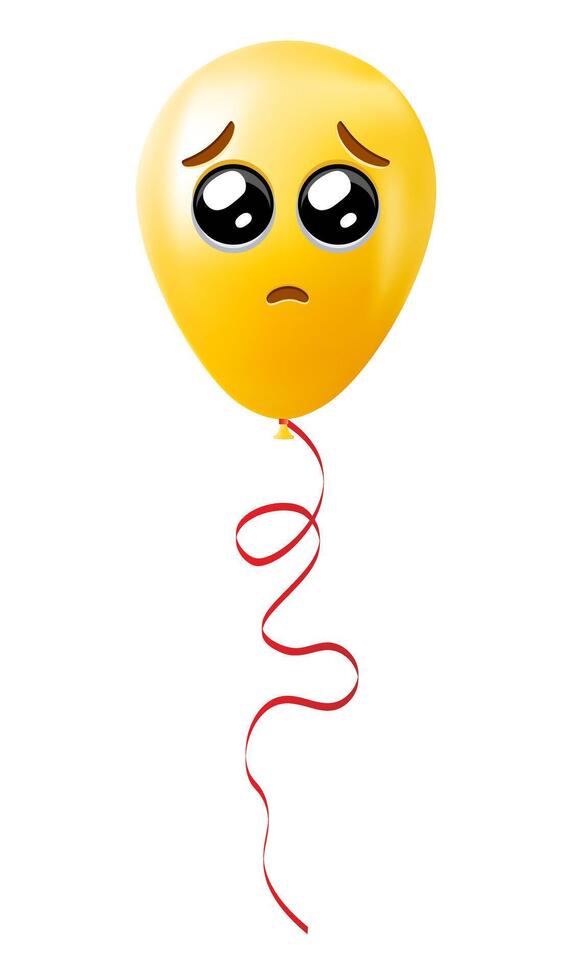 Emoji balloon with pleading eyes face Yellow emoji smile vector