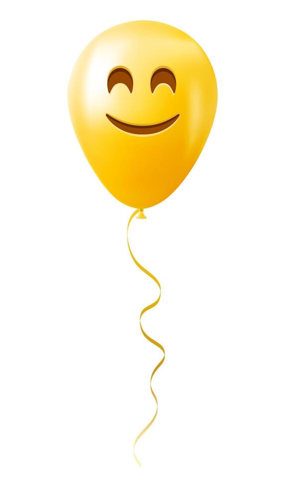 Emoji balloon with smiling face with laughing eyes Yellow emoji smile vector