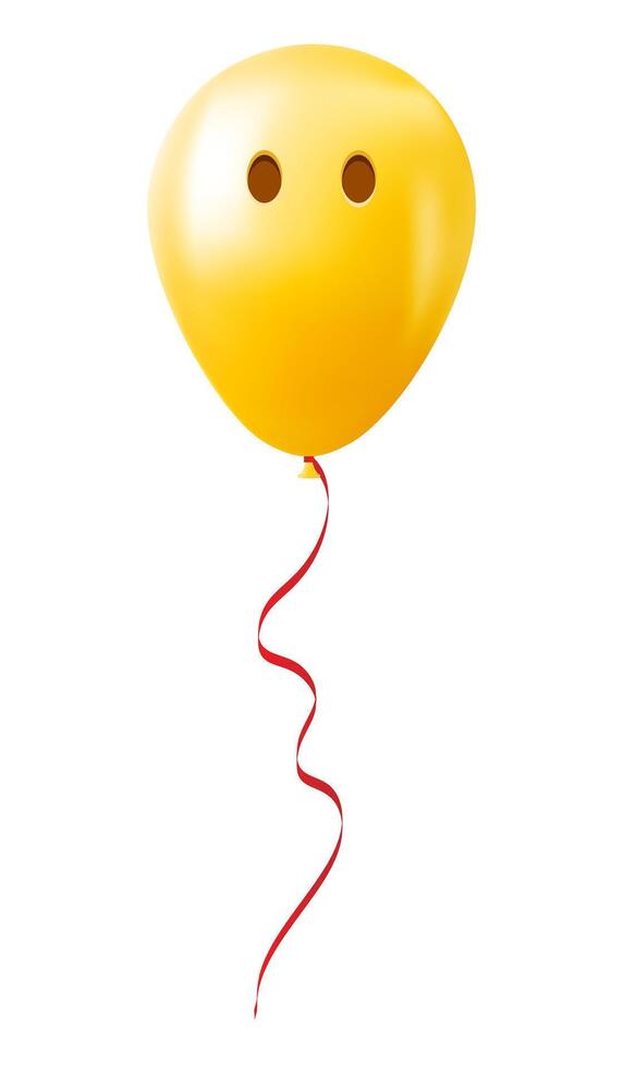 Emoji balloon without mouth face Yellow emoji smile vector