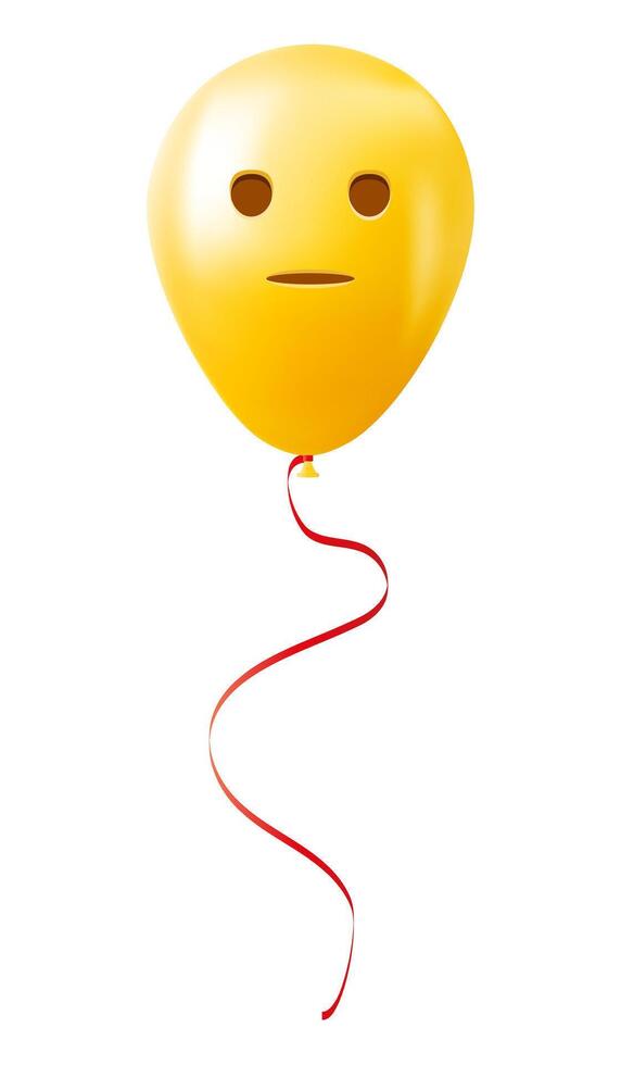 Emoji balloon with yawning face Yellow emoji smile vector