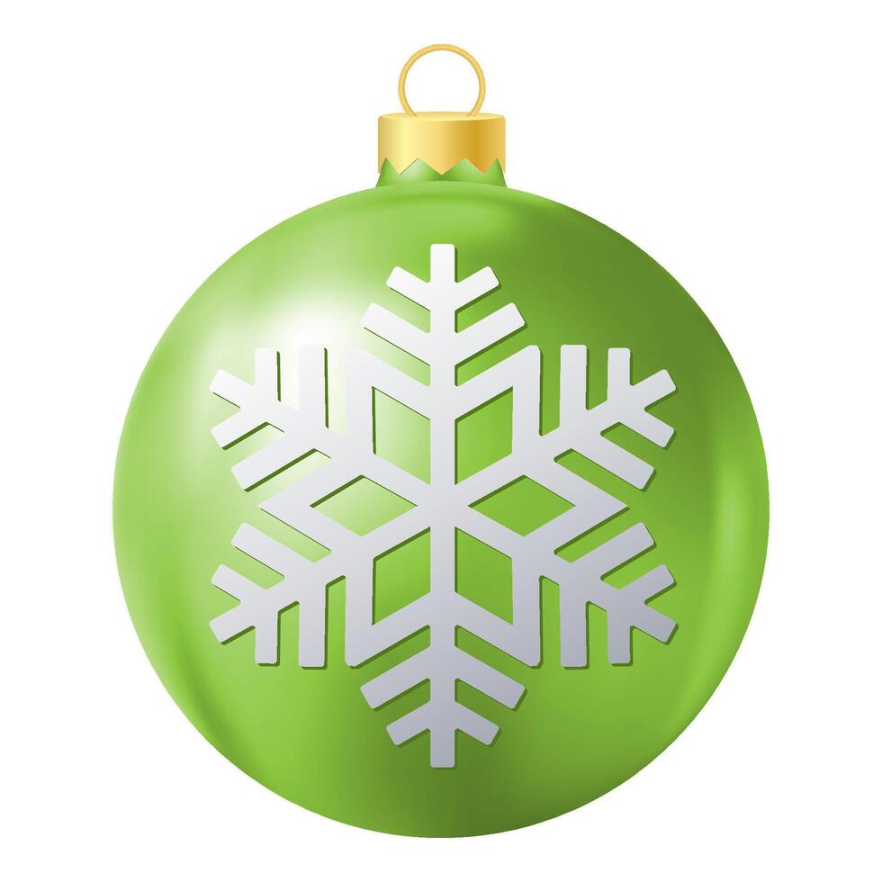 Pale green Christmas tree ball with snowflake illustration vector