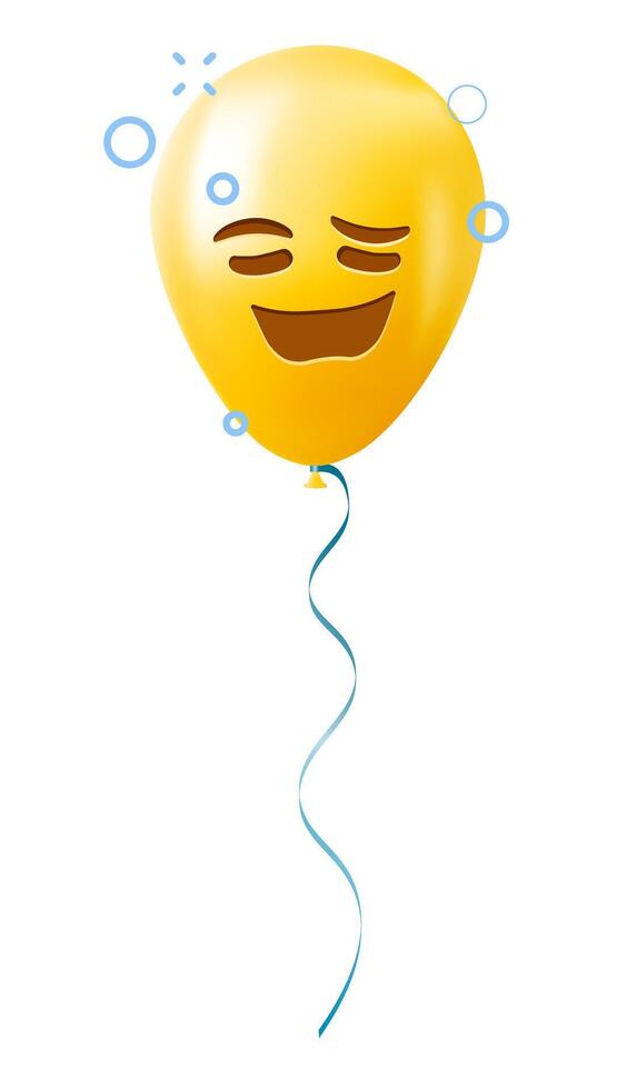 Emoji balloon with woozy face Yellow emoji smile vector