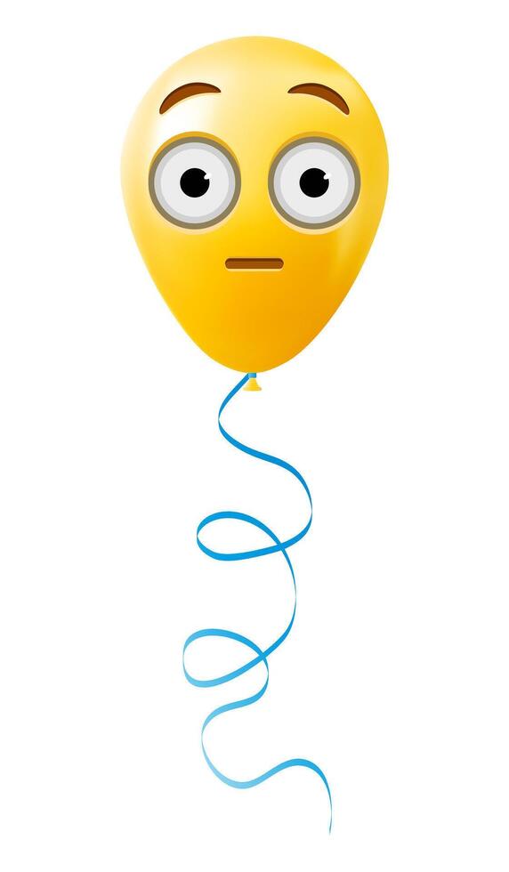 Emoji balloon with flushed face Yellow emoji smile vector