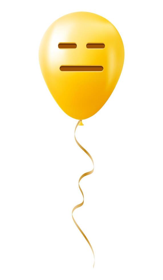 Emoji balloon with expressionless face Yellow emoji smile vector