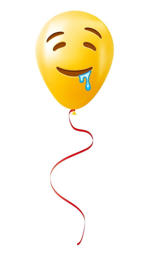 Emoji balloon with drooling face Yellow emoji smile vector