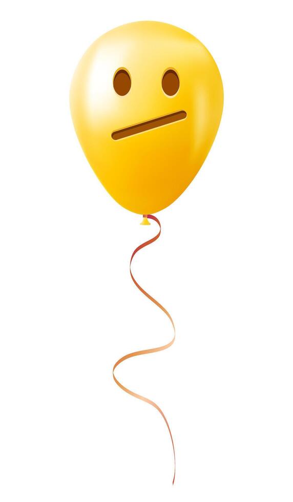 Emoji balloon with sad face Yellow emoji smile vector