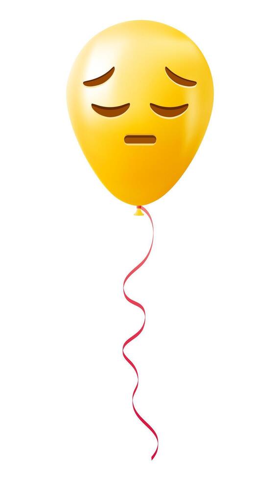 Emoji balloon with thoughful face Yellow emoji smile vector