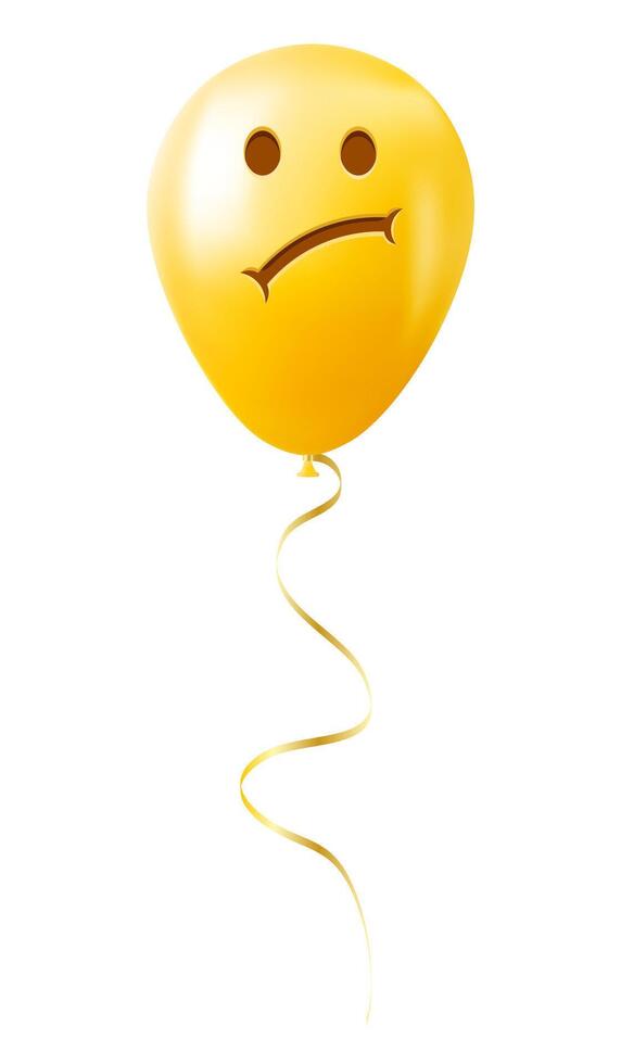 Emoji balloon with sad face Yellow emoji smile vector