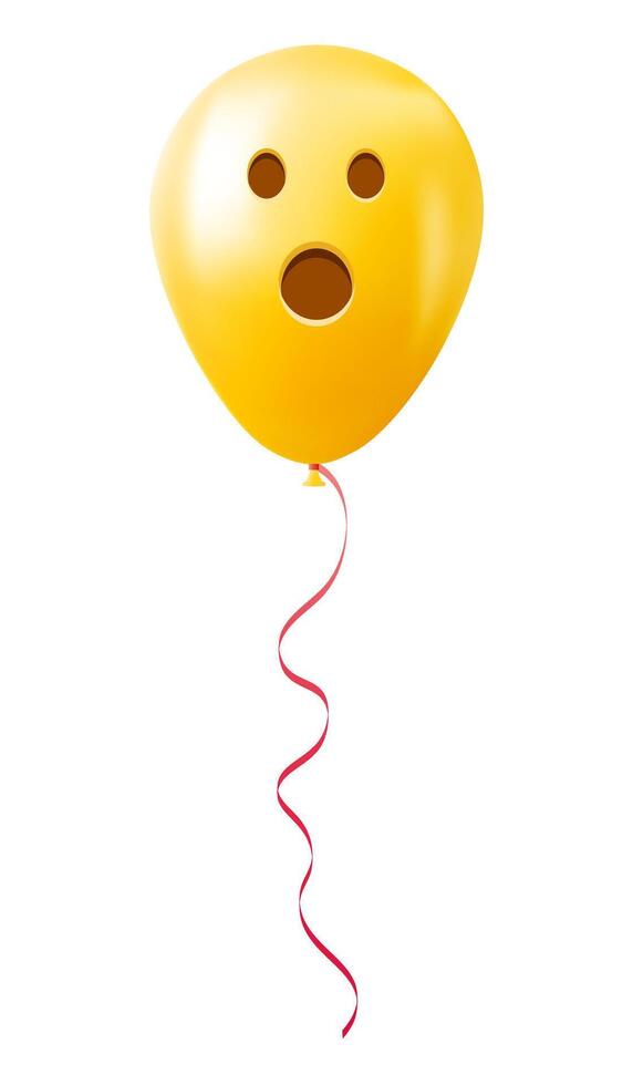 Emoji balloon with open mouth face Yellow emoji smile vector
