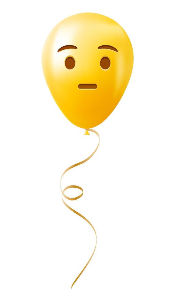 Emoji balloon with hushed face Yellow emoji smile vector