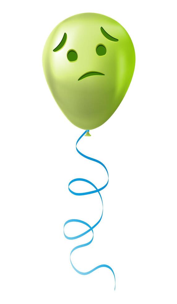 Emoji balloon with nauseated face Green emoji smile vector