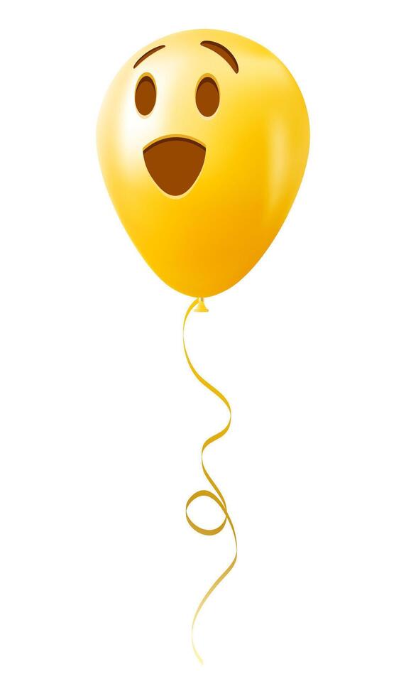 Emoji balloon with winking face Yellow emoji smile vector