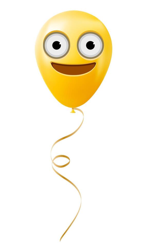 Emoji balloon with big eyes face Yellow emoji smile vector