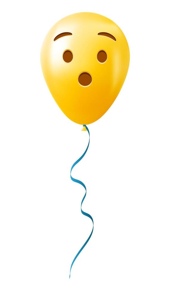 Emoji balloon with hushed face Yellow emoji smile vector