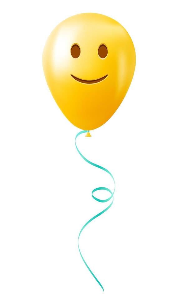Emoji balloon with slightly smiling face Yellow emoji smile vector