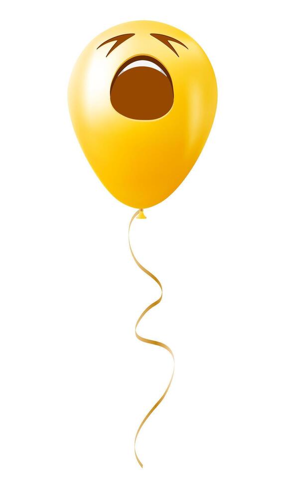 Emoji balloon with tired face Yellow emoji smile vector