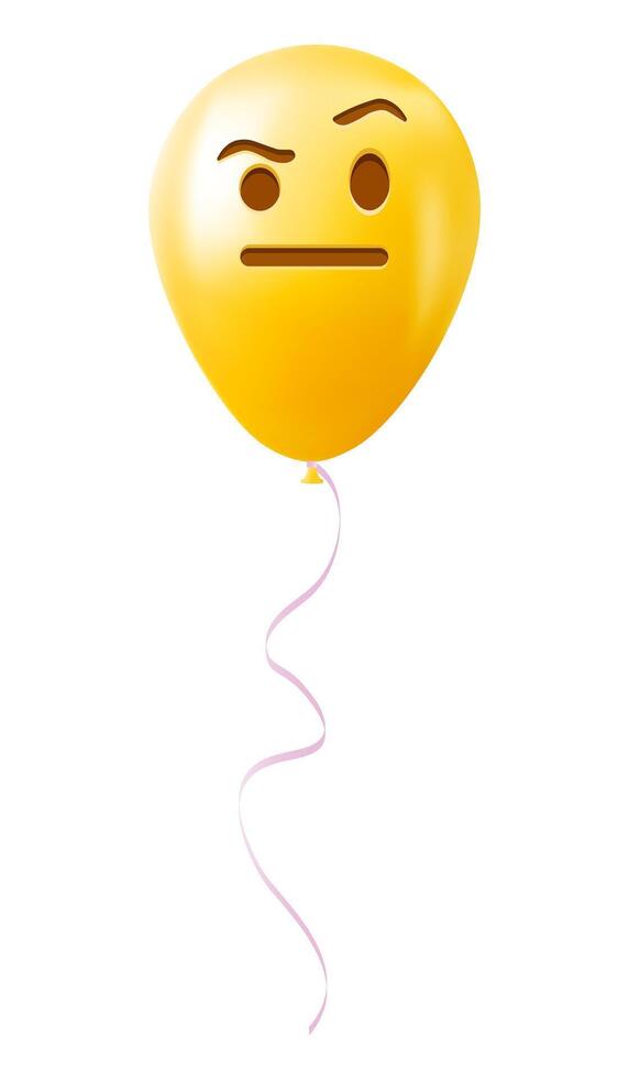Emoji balloon with one eyebrow raised face Yellow emoji smile vector