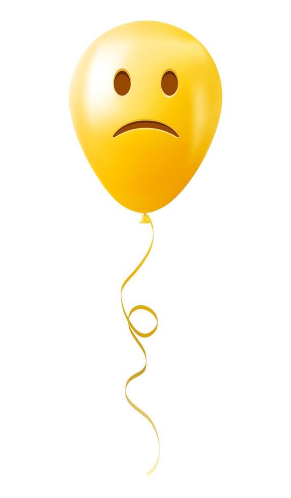 Emoji balloon with slightly frowning face Yellow emoji smile vector