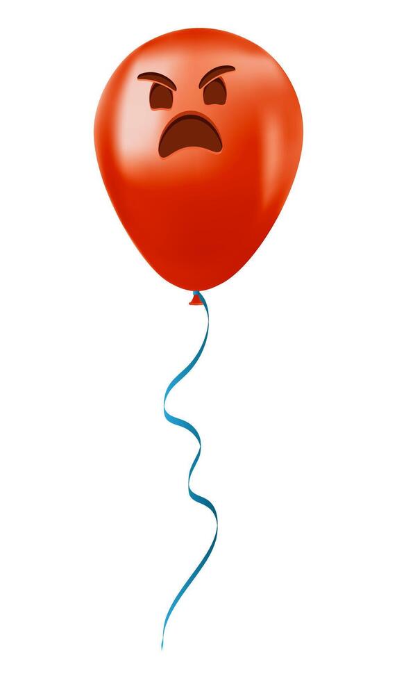 Emoji balloon with angry face Red emoji smile vector