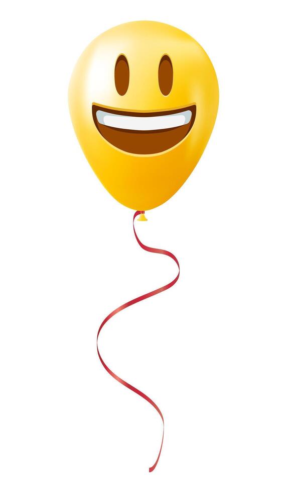 Emoji balloon with smiling face with open mouth and big eyes Yellow emoji smile vector