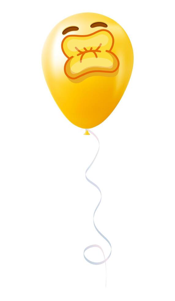 Emoji balloon with kissing face with laughing eyes Yellow emoji smile vector